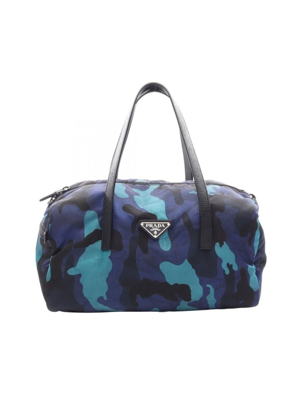 Prada Tote Bag Tessuto Camoufl Camouflage Multicolor Nylon Saffiano Leather Mini